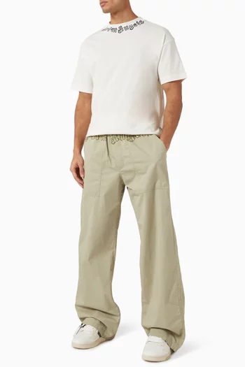 Logo Waist Pants in Cotton
