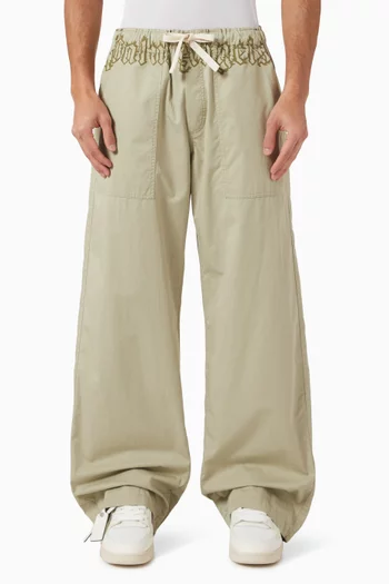 Logo Waist Pants in Cotton