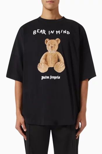 تي شيرت فضفاض بعبارة Bear In Mind قطن