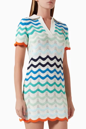 Gradient Wave Mini Dress in Crochet