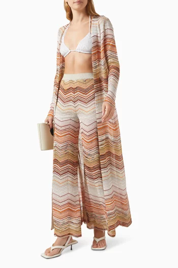 Palazzo Chevron Lamé Pants