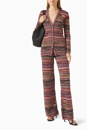 Lamé Embossed Wave Pants