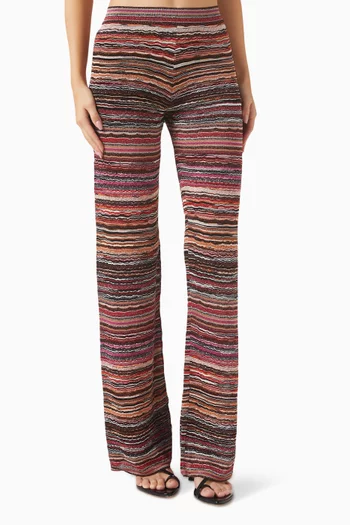 Lamé Embossed Wave Pants