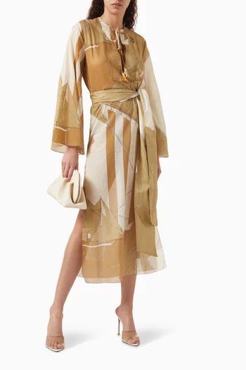 Aqua Cruiser Tunic Maxi Dress in Cotton Voile
