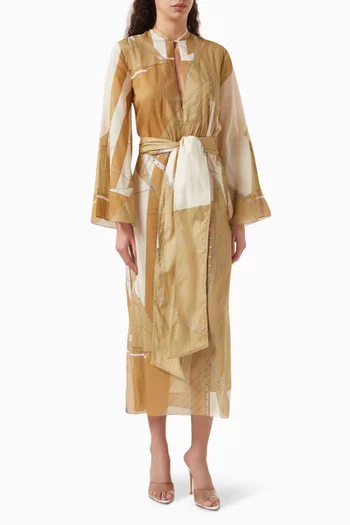 Aqua Cruiser Tunic Maxi Dress in Cotton Voile