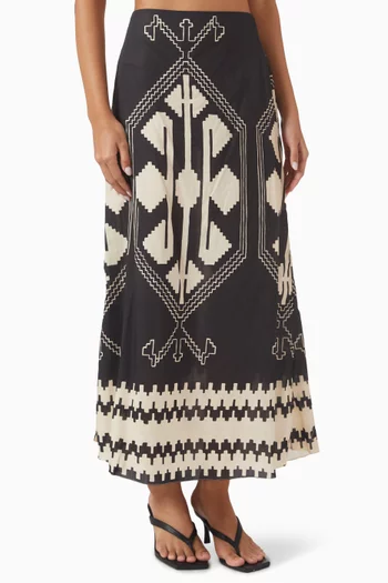 Vela Mayor Maxi Skirt in Cotton Poplin