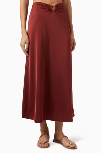 Keel Ring Midi Skirt in Recycled Polyester Blend
