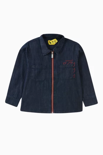 Bookish Diag Shirt Jacket in Denim