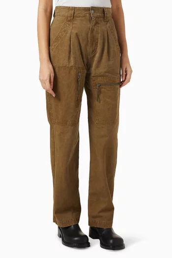 Kanna Straight-leg Pants in Coated Cotton