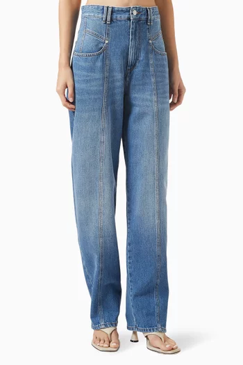 Straight leg boyfriend jeans top