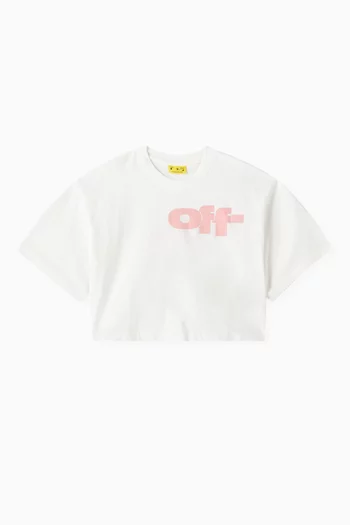 Type Graphic Boxy Crop T-shirt in Cotton