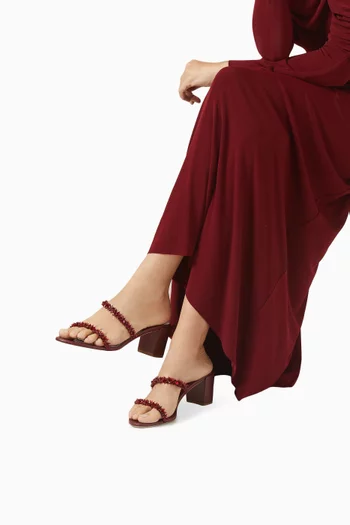 Crystal-embellished 60 Sandals in Satin & Leather