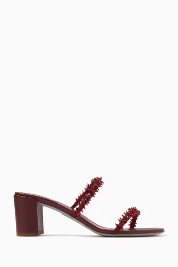Crystal-embellished 60 Sandals in Satin & Leather