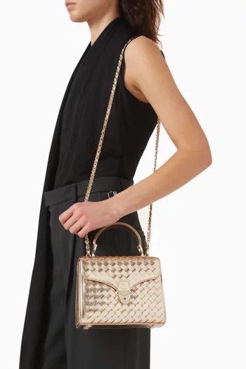 Midi Mayfair® Top-handle Bag in Woven Leather
