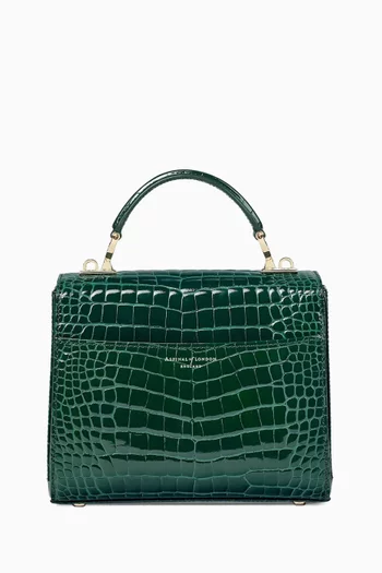 Midi Mayfair® Top-handle Bag in Patent Croc-embossed Leather
