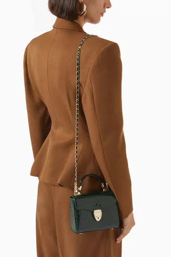 Mini Mayfair® Top-handle Bag in Croc-embossed Leather