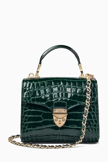 Mini Mayfair® Top-handle Bag in Croc-embossed Leather