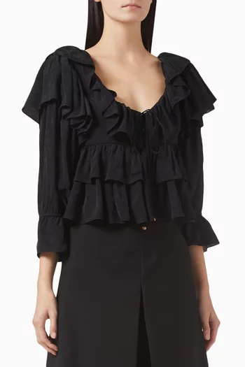 Ruffle Crop Top in Viscose
