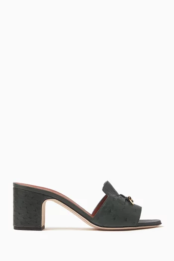 Summer Charms 55 Mule Sandals in Ostrich Leather