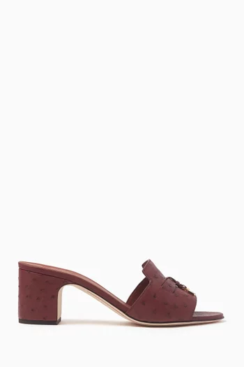 Summer Charms 55 Mule Sandals in Ostrich Leather