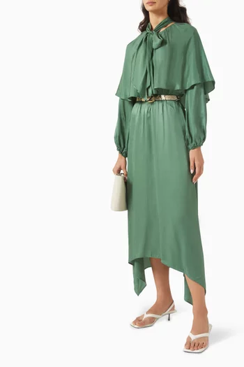 Scarf-style Belted Dress in Rayon