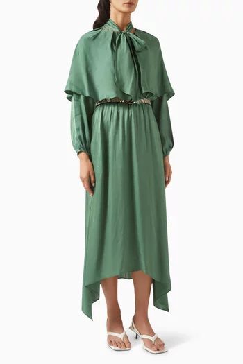 Scarf-style Belted Dress in Rayon