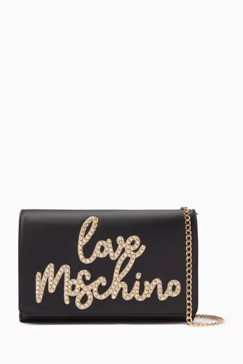 Logo Crystal-embellished Crossbody Bag