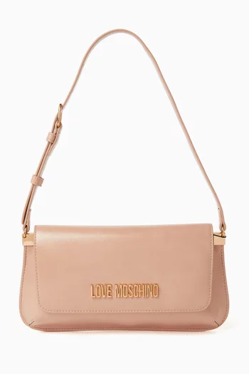 Logo Shoulder Bag in Faux Leather
