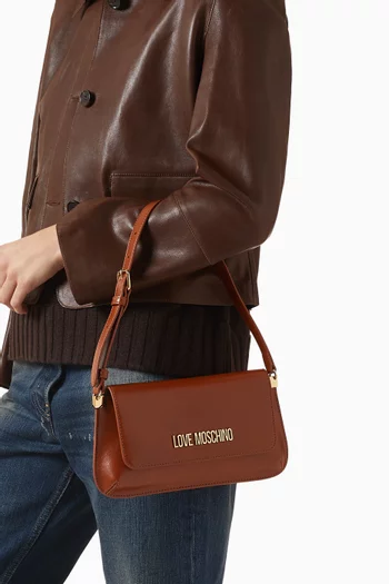 Logo Shoulder Bag in Faux Leather