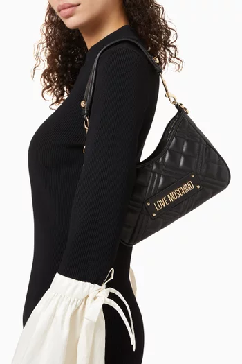 Quilted Shoulder Bag in Faux Leather