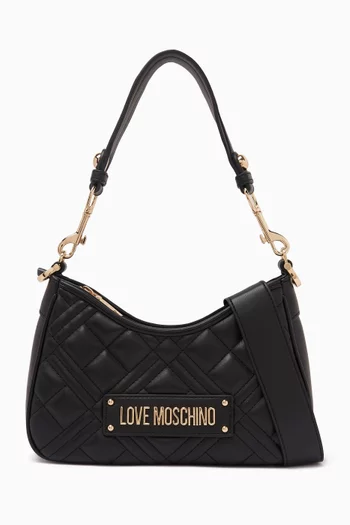 Quilted Shoulder Bag in Faux Leather