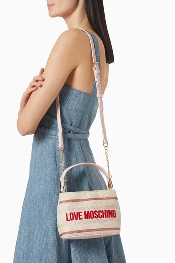 Flower Top-handle Bag in Canvas