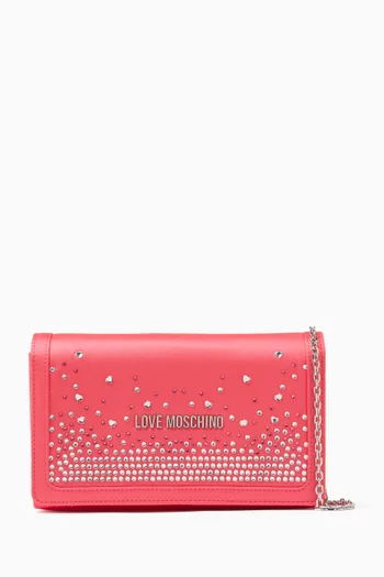 Crystal-embellished Shoulder Bag in Satin
