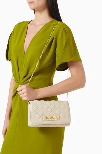 Quilted Shoulder Bag in Faux Leather