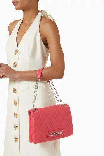 Quilted Shoulder Bag in Faux Leather