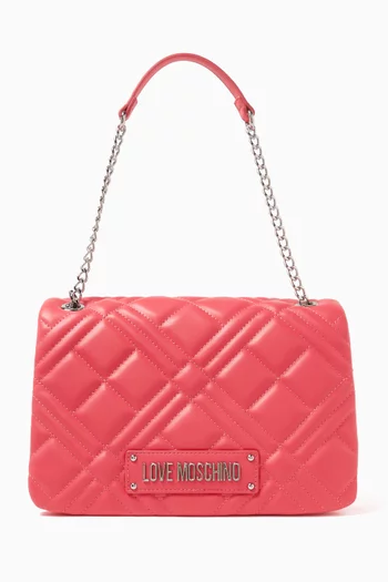 Quilted Shoulder Bag in Faux Leather