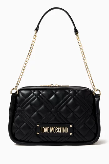 Qulited Shoulder Bag in Faux Leather