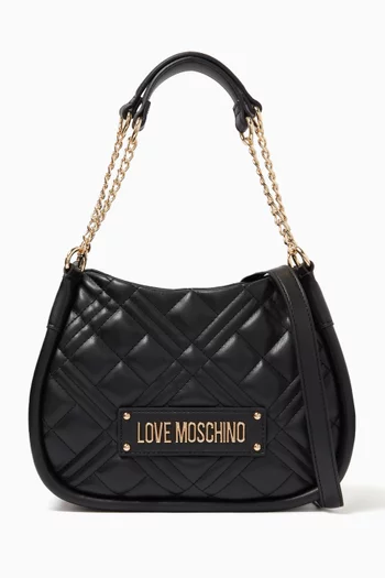 Quilted Shoulder Bag in Faux Leather