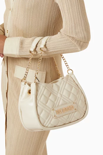 Quilted Shoulder Bag in Faux Leather