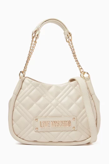 Quilted Shoulder Bag in Faux Leather