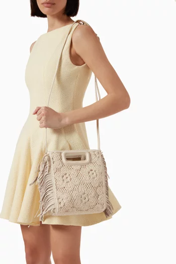 M Top-handle Bag in Embroidered Lace