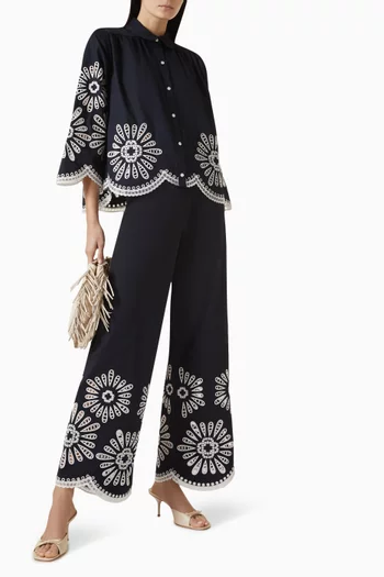 Crochet Pants in Cotton Blend