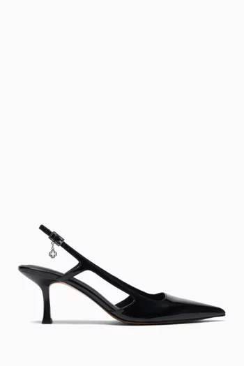 حذاء كلاسيك فرينا بسير خلفي وكعب 70 مم جلد