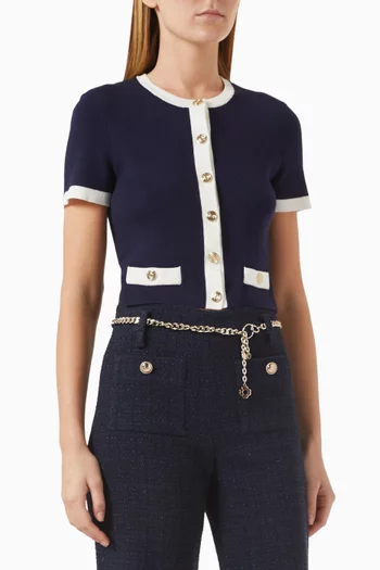 Crop Cardigan in Cotton Blend