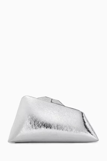 "8:30 PM'' Clutch in Metallic Leather