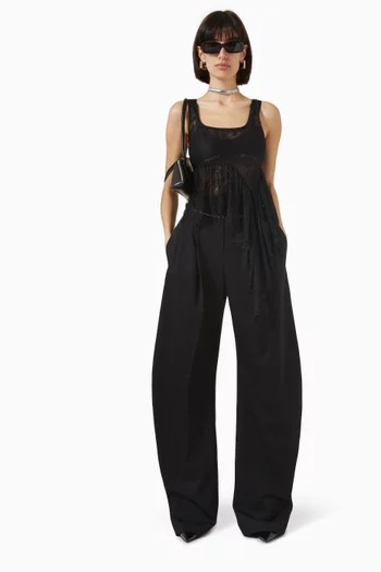 High-waisted Pants in Virgin Wool