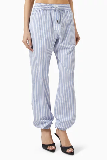 Striped Straight-leg Pants in Cotton