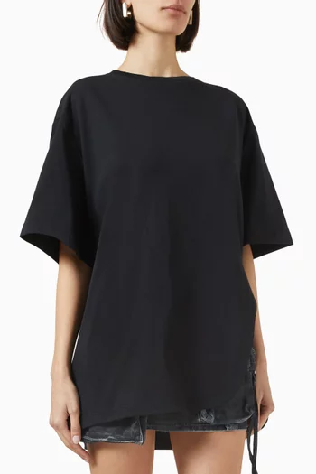 Curved-hem T-shirt in Cotton