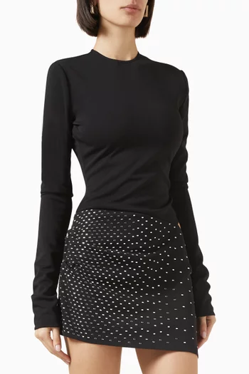 Rhinestone-embellished Mini Dress
