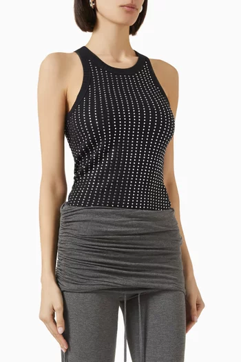 Rhinestone-embellished Tank Top in Cotton